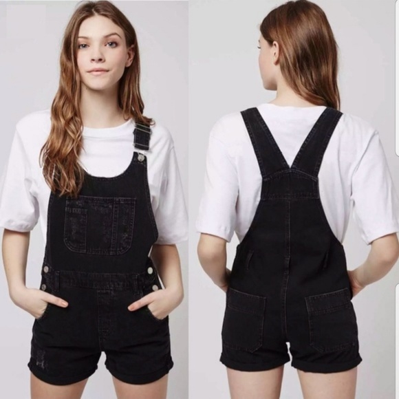 Topshop Pants - Topshop dungarees moto shorts overalls